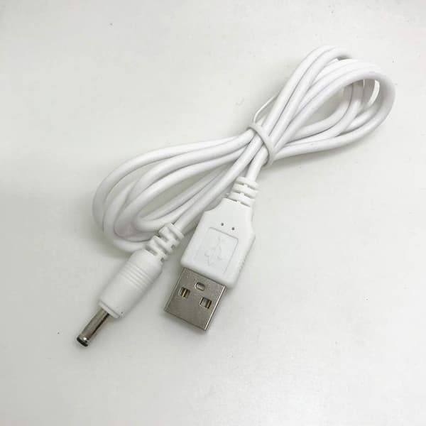 10 stk. strømkabel med USB type A-plugg hvit DC 3,5 mm x 1,35 mm