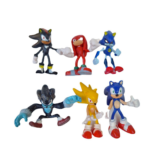 Sonic The Hedgehog Figurer 6 st Set Pvc Actionfigurer Leksaker