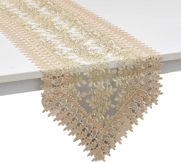 Spisebordløper 72 tommer lang Doilies brodert polyester romkjole