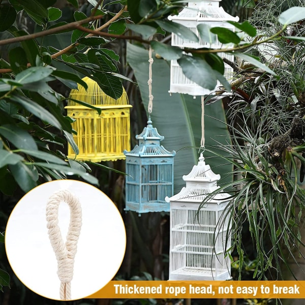6-pack Macrame växt hängare inomhus hängande planter för växter hållare, olika storlek för Boho heminredning, Elfenben