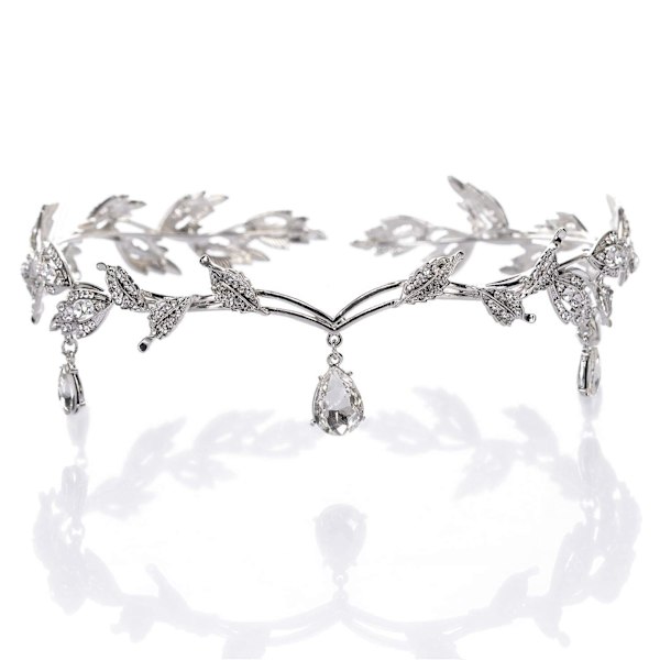 Brude Perle Hodebånd Blad Krystall Tiara Brude Hodeplagg, Bryllup