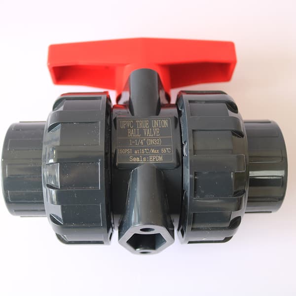 Dobbel union ventil til å limes diam 40 mm pvc kuleventil kuleventil kule