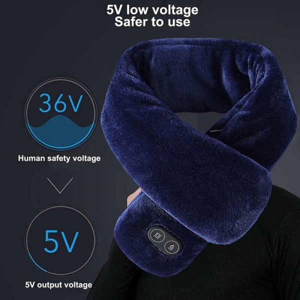 Vinter Klassisk USB Varmeskjerf Varm Bomull Fleece Temperatur Justerbar