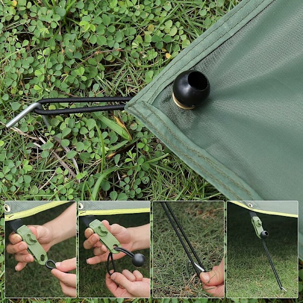 Bungee-snöre, 35×Svart Bungee Bungee Ball(20CM) Presenning Bungee-snöre, Hållbar Bärbar Bungee-krok för Banner, Presenningar, Paviljonger, Tält