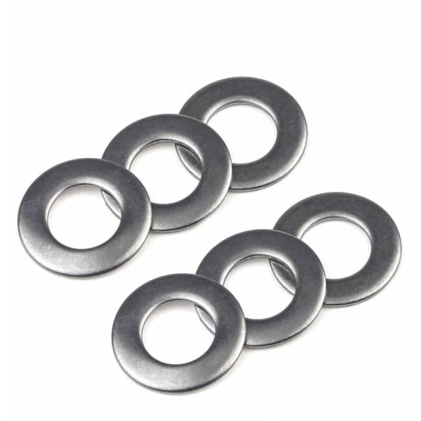 M8 flate skiver, 304 rustfritt stål, 200 stk (M8 x 16 x 1,5 mm)