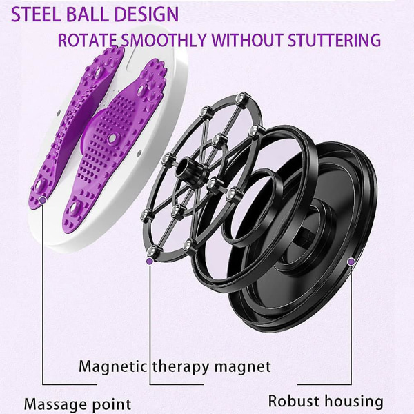 Twist Waist Disc Board, Multifunktionel Magnetisk Balance Board, Pedal Modstandsbånd
