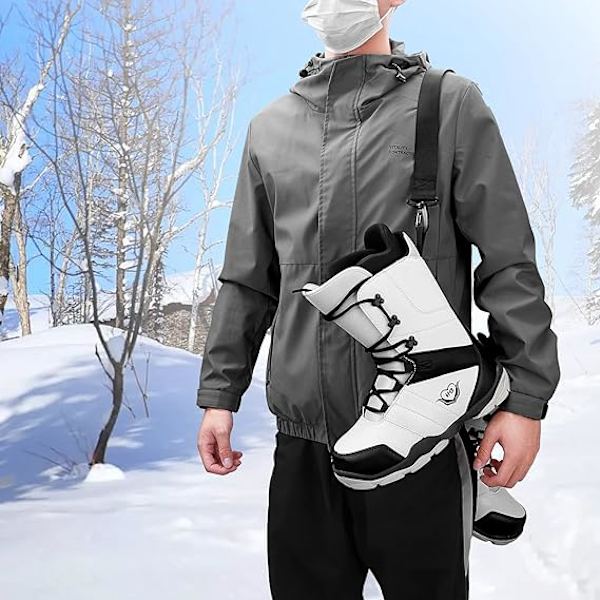 Skistøvle og snowboardstøvle bærerem skulderstrop slynge snor til kvinder mænd snowboarding skiløb tilbehør sort