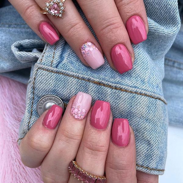 Jelly Gel Press on Nails,  Short Square 24 Pcs 12 Size Spring Sum