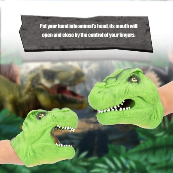 Handdocka Dinosaurie Hög Dockhandskar Simulering Dinosaurie Seriefigur Berättande Leksak för Barn (Grön)