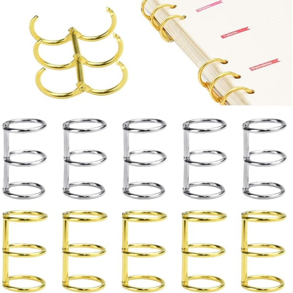 10 stk. Bindepermer Ringe Binder Binde Metallringer Antirust Ringe Album S