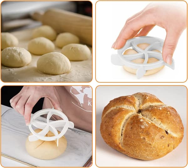 Brödstämpelset, 2 st Brödklippare Brödstämpel Brödpress (Vit)