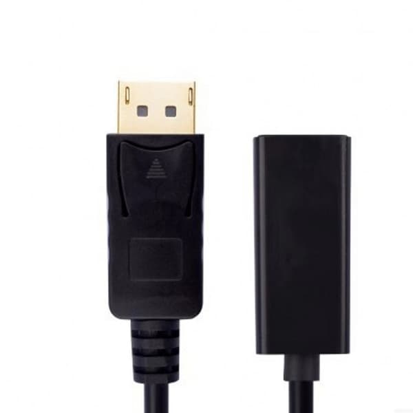 2 stk. dp til hdmi adapterkabel 1080p 26mm, DisplayPort-kilde til