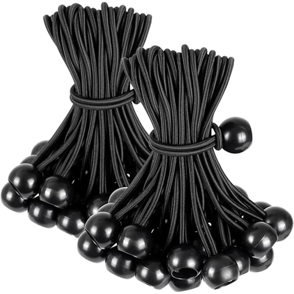 30 stk elastiske spennere med ball, elastisk strikk, presenningstrammer for