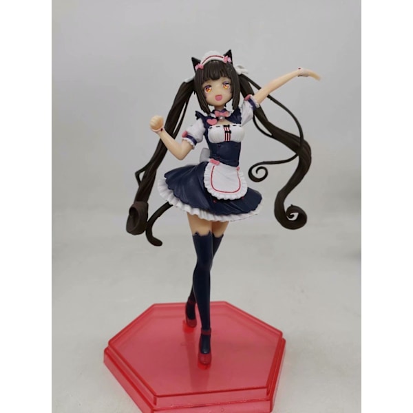 Chocola og Vanilla Anime Figur med Catgirl og Maid Uniform 20cm Statue Model Statue til Kontor