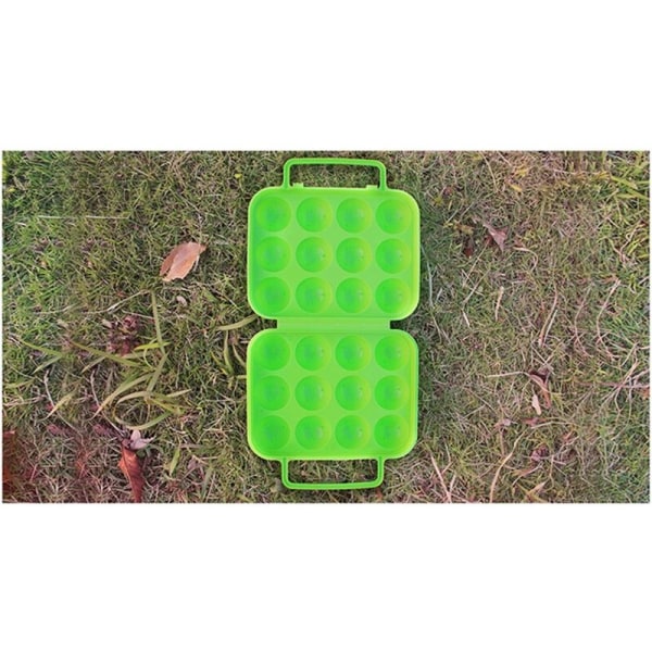 Bärbar äggförvaring i plast/äggkartong för camping och picknick (färg grön)20