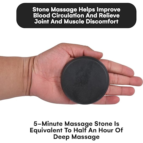 Massage Hot Stones Set - 6 stk. Basalt Hot Rocks Stones Kit til Spa, Massage Terapi, Afslapning, Smertelindring - Sort 2 stk.: 6*8cm+4 stk.: 6*6cm