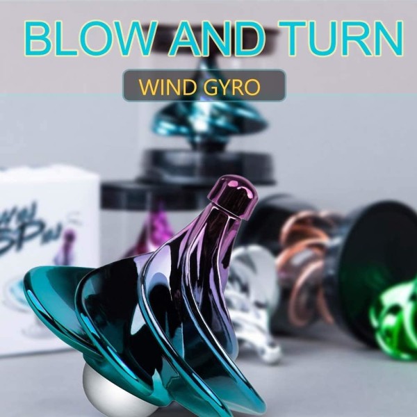 Spinning Top, Wind Gyro, Wind Blow Turn Gyro Desktop Decompressio