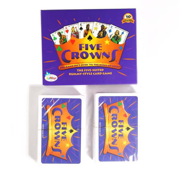 Five Crowns -korttipeli perheille - Hauskoja pelejä perheillalle lasten kanssa Crown Poker -lautapelikortit 1