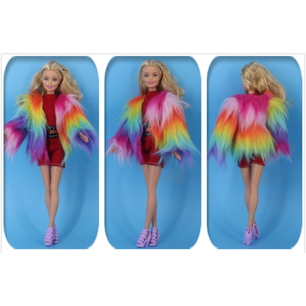 13 deler 30cm Barbie dukkeklær Motepels pels vinter