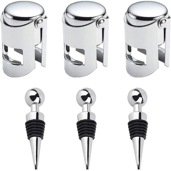 3 vinkorkar och 3 champagnekorkar
