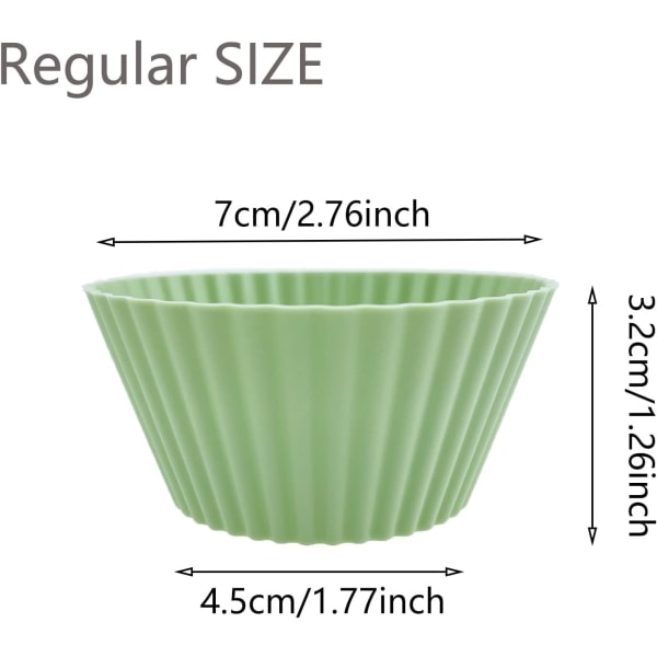 24 stk. Muffinforme i silikone, genanvendelige muffinforme, bageforme til muffins, nonstick silikone muffinforme, tåler opvaskemaskine, kageforme, bagekopper