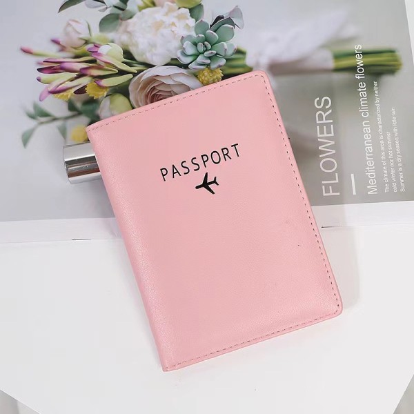 Passport holder in PU leather, Pink 14.5*10.7cm