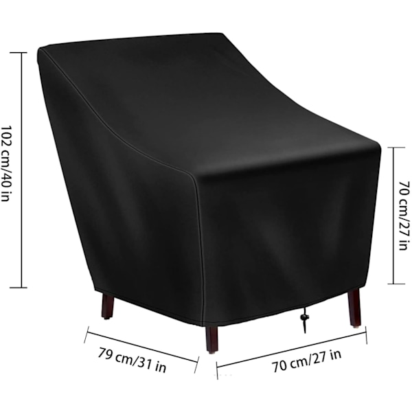 Patio stolsöverdrag, 2-pack vattentäta utomhus vardagsrum djupa sittmöbler