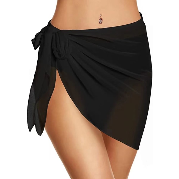 Cropped Sarong Beach Wrap Sheer Bikini Wrap Chiffon Badedrakt for kvinner ，50*14