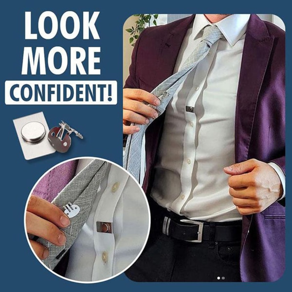 Magnetisk slipshållare Slitstark osynlig slipshållsskjorta Slipklämmor Portabl