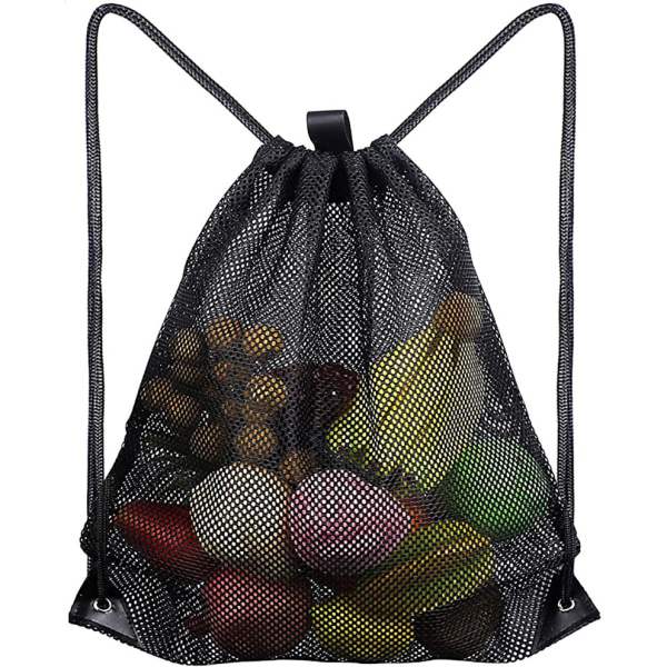 Mesh Ryggsäck, Mesh Strandväska, Nylon Nätväska, Dragsko Ryggsäck, Strand Ryggsäck, Justerbara Dragskoväskor, för Simning, Dykning, Resor, Gym (45