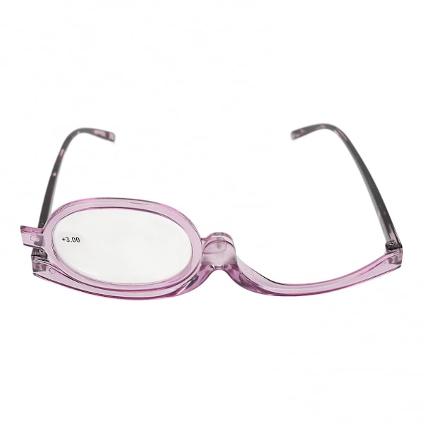 Sminkebrille med enkelt glass forstørrende flip-down roterende +3.00