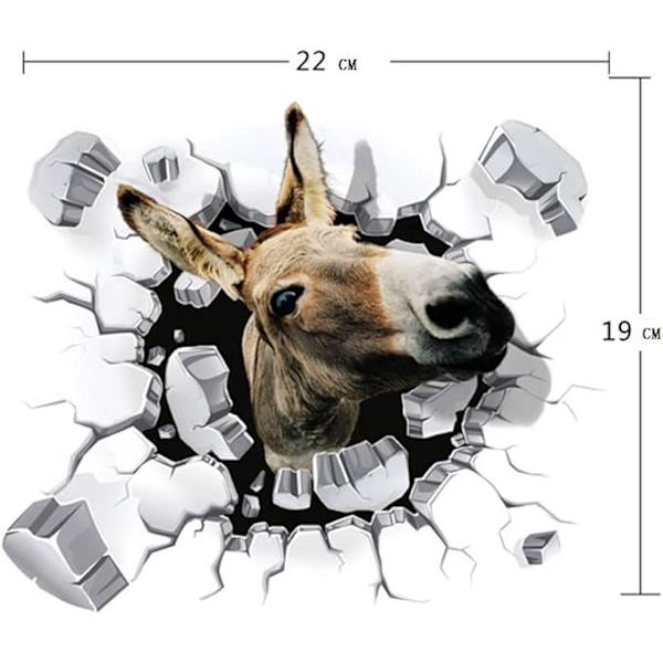3D-bilklistremerker, MoreChioce 2PCS eselgrafikklistremerker morsomme dyrebil