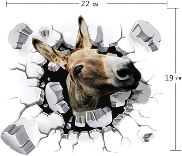 3D-bilstickers, MoreChioce 2-pack åsneskyltar roliga djurbil