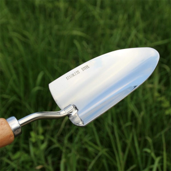 Liten hagespade i rustfritt stål, hagespade for planting, 32*14*8 cm