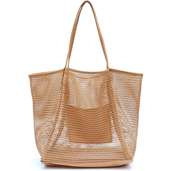 Mesh Strand Tote Dame Skulder Håndtaske