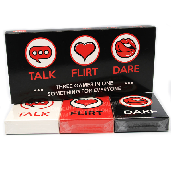 Talk Flirt Dare Party Game Cards, brettspill, egnet for drinki