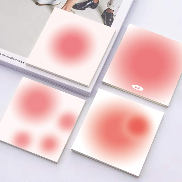 4 sæt pudder blush gradient skrivepapir (50 ark/sæt)