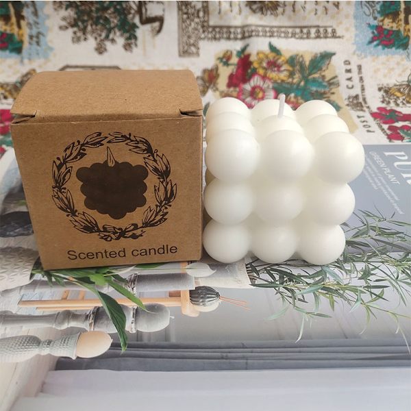 Bubbel Ljus - Kub Sojavax Ljus, Heminredning Ljus, Doftande