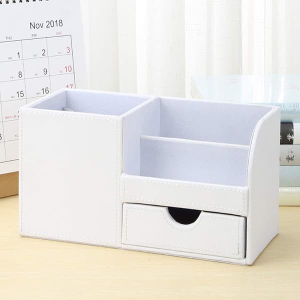 4 roms multifunksjonell skrivebordsarrangør (hvit), en, 22,5*10*12cm