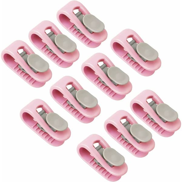 10 st Hög Elastisk Täcke Klämmor Nålfri Säkerhetsklämma Täcke Fixering (Rosa)