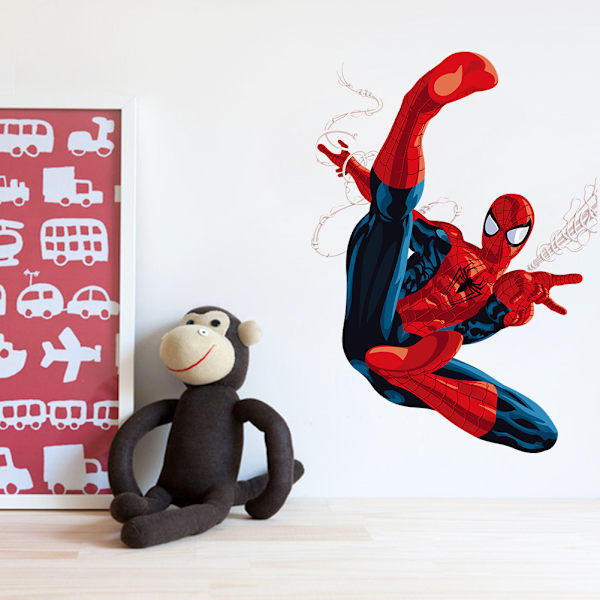 3D Spiderman seinäkoristeet tehoste makuuhuoneen sisustus tarrat koriste jättimäinen seinätarra uudelleensijoitettavat seinätarrat lapset Spiderman