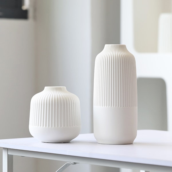 Keramisk vas i nordisk stil, dekorationsvas för pampasgräs som boho