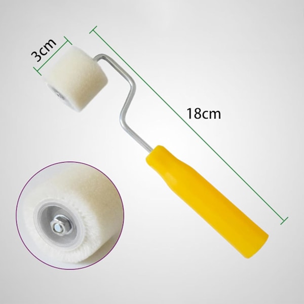 2 stk. Mini-malerrulle i uld, kort hår, ekstra lille malerrulle, malerrulle, lille rulle til maling til detaljering af stencilprojekter, rulle W