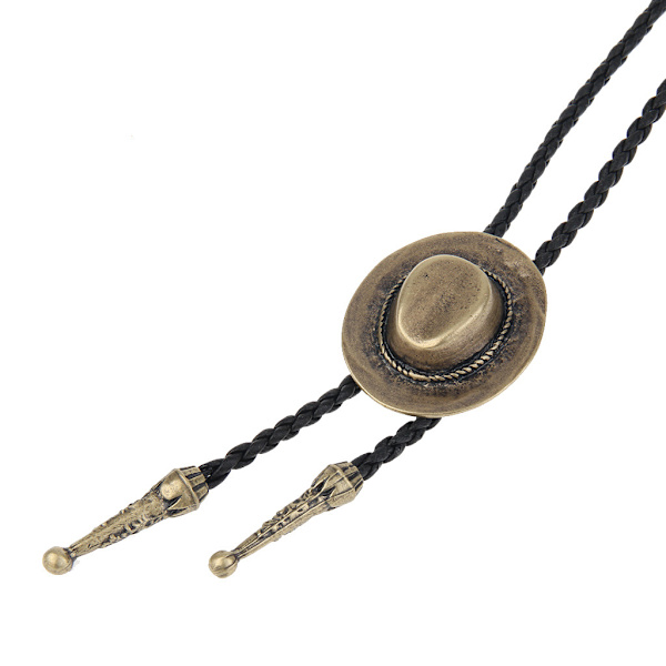 Western Hat Sort Bolo Tie til Mænd og Kvinder, Native American Læder Bolo T