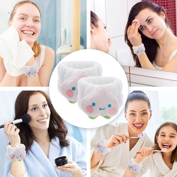 4 stk håndledshåndklæder til ansigtsvask, ansigtsvaskearmbånd, flan