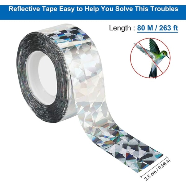 Bird Repellent Reflective Tape, Anti Bird Scarer, Holographic and Reflectiv