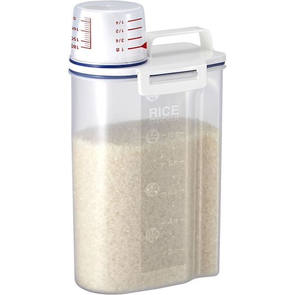 Rislåda med hällpip i plast, transparent, 2 kg