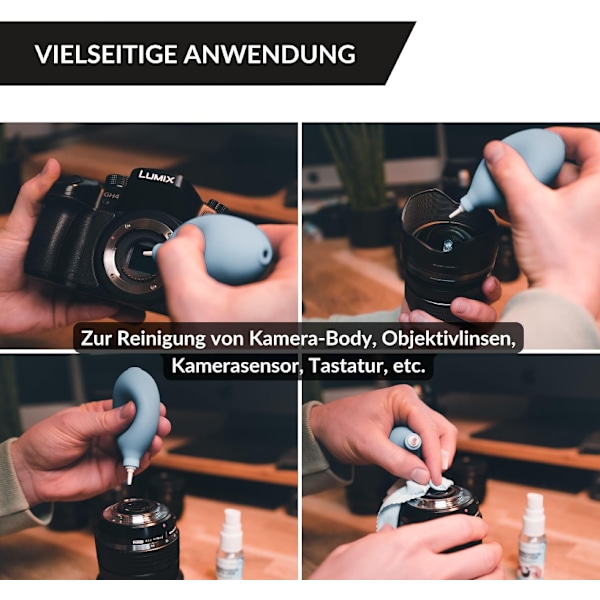 Mini-Bælgebælg til Rengøring af Kamera, Sensor, Linse, DSLR, Tastatur, Mobiltelefon osv. - Lille Silikon Luftstøvsblæser