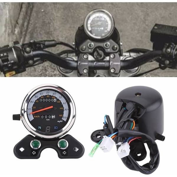 -Universal Motorcykel Speedometer Dobbelt Odometer Speedo Speedometer Digital