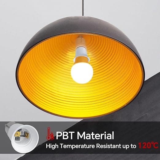 B22 til E27 fatningadapter, B22 til E27 bajonet fatningkonverter til LED glødelampe halogen pære fatning baseadapter, 6 stk.